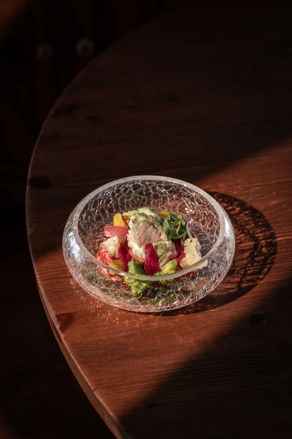 Composition in a crystal bowl